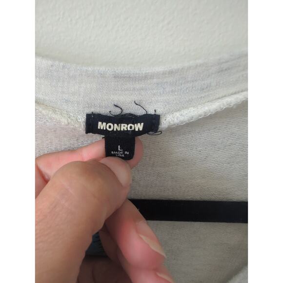 Monrow Super Soft Short Sleeve V-neck Dress in Light Heathered Grey Size L - Picture 4 of 6